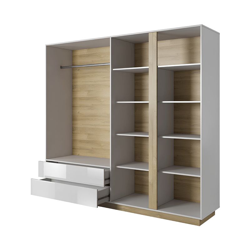 Casa si Gradina - Mobilier - Dulapuri si sifoniere - Dulapuri - Dulap, alb/stejar grandson/luciu alb, CITY - Infinity.ro