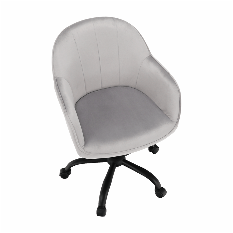 Casa si Gradina - Mobilier - Scaune si fotolii - Scaune - Scaun de birou, material textil din catifea gri deschis / negru, EROL - Infinity.ro