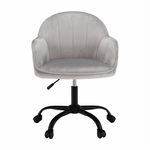 Casa si Gradina - Mobilier - Scaune si fotolii - Scaune - Scaun de birou, material textil din catifea gri deschis / negru, EROL - Infinity.ro