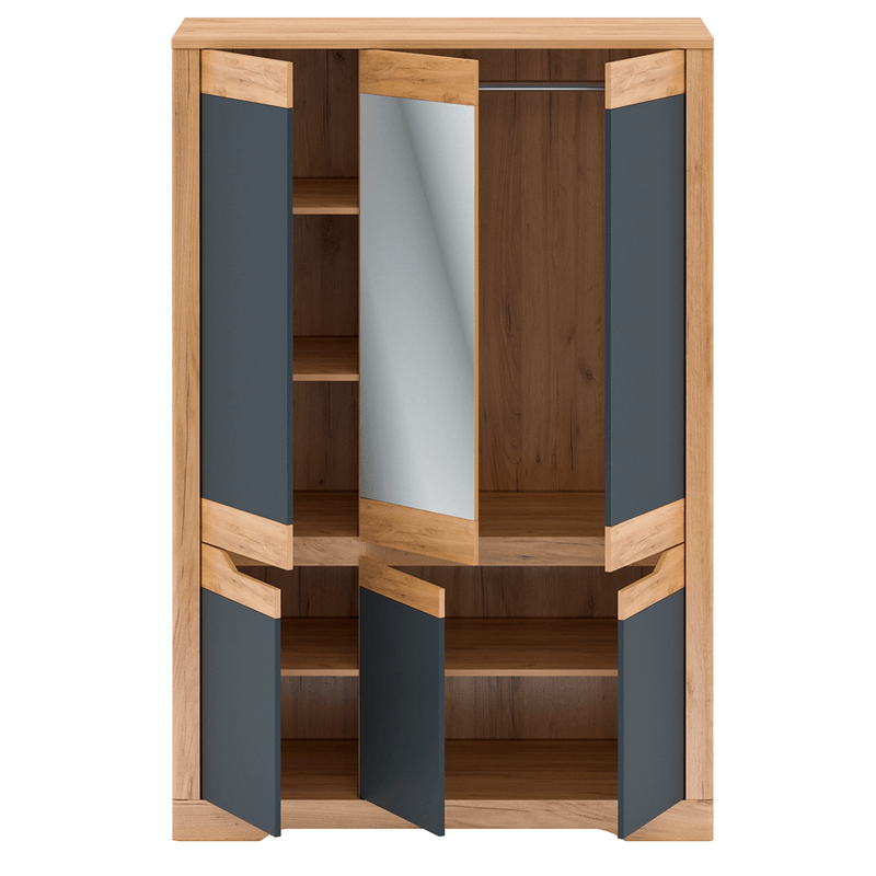 Casa si Gradina - Mobilier - Dulapuri si sifoniere - Dulapuri - Dulap cu spatiu pt. umerase F, gri craft auriu / gri grafit, FIDEL - Infinity.ro