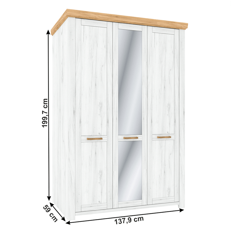 Casa si Gradina - Mobilier - Dulapuri si sifoniere - Dulapuri - Dulap cu spatiu pt. umerase H, stejar craft auriu / stejar craft alb, SUDBURY - Infinity.ro