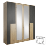 Casa si Gradina - Mobilier - Dulapuri si sifoniere - Dulapuri - Dulap cu oglinda 4D, stejar artizanal/pin norvegian negru, BAFRA - Infinity.ro