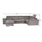 Casa si Gradina - Mobilier - Canapele si coltare - Coltare - Coltar, gri maroniu Taupe, model stanga, SEGORIA ROH U - Infinity.ro