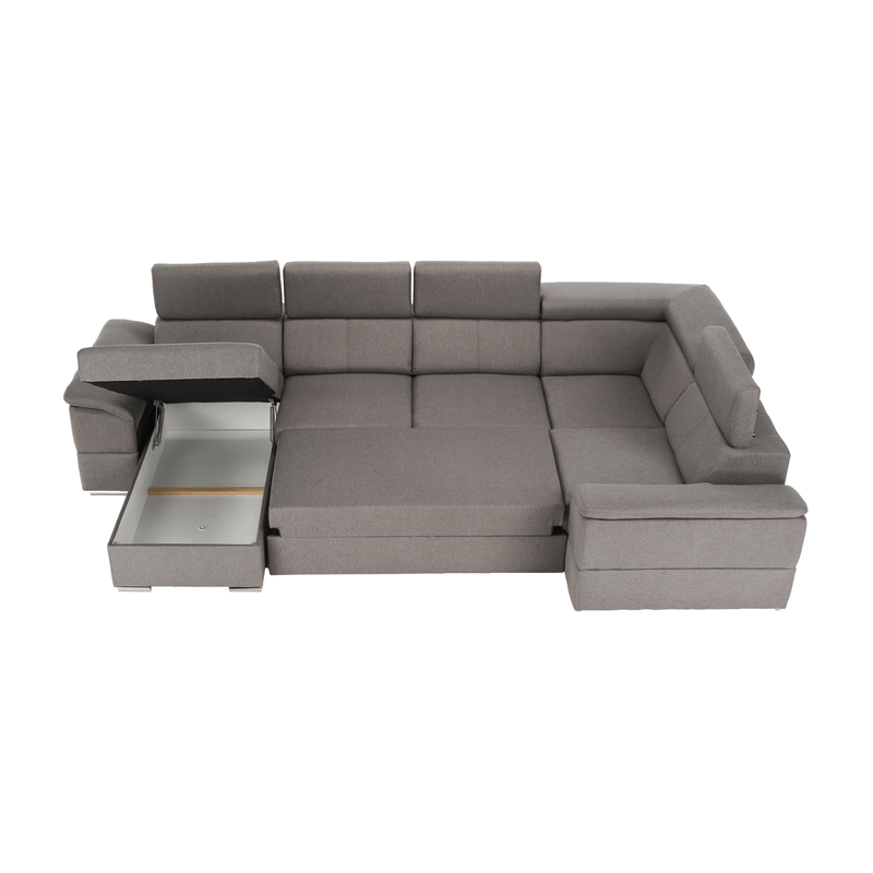 Casa si Gradina - Mobilier - Canapele si coltare - Coltare - Coltar, gri maroniu Taupe, model stanga, SEGORIA ROH U - Infinity.ro