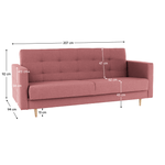 Casa si Gradina - Mobilier - Canapele si coltare - Canapele - Canapea cu 3 locuri tapitat, tesatura gri inchis, AMEDIA, roz - Infinity.ro