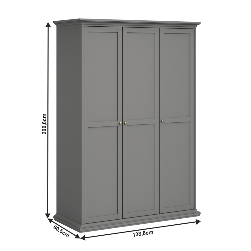 Casa si Gradina - Mobilier - Dulapuri si sifoniere - Dulapuri - Dulap cu bara pt. umerase, gri, PARIS 75353 - Infinity.ro