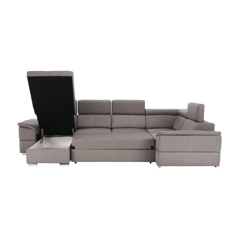 Casa si Gradina - Mobilier - Canapele si coltare - Coltare - Coltar, gri maroniu Taupe, model stanga, SEGORIA ROH U - Infinity.ro