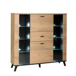 Casa si Gradina - Mobilier - Comode si corpuri - Comode - Scrin, stejar lefkas/negru, SIRAN TYP 3 - Infinity.ro