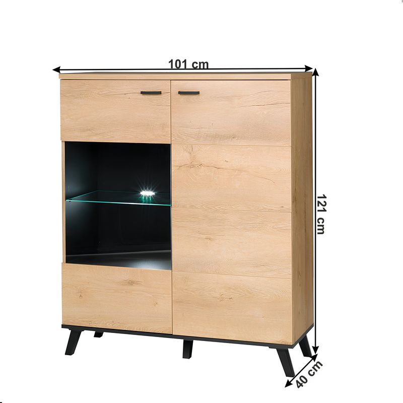 Casa si Gradina - Mobilier - Comode si corpuri - Comode - Scrin, stejar lefkas/negru, SIRAN TYP 4 - Infinity.ro