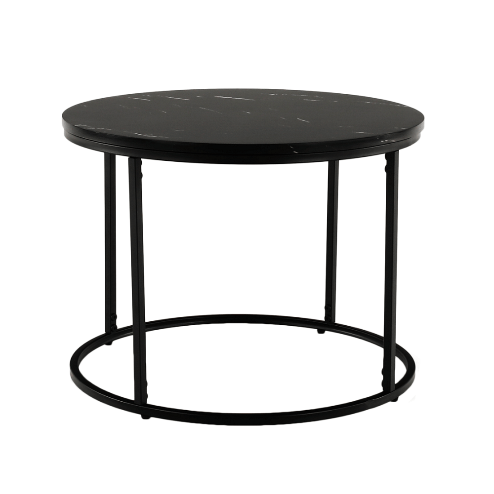 Masuta de cafea, marmura neagra / metal negru, GAGIN