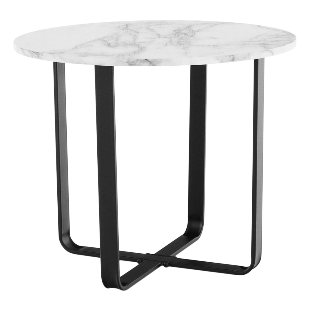 Masuta de cafea, marmura alba / metal negru, SALINO
