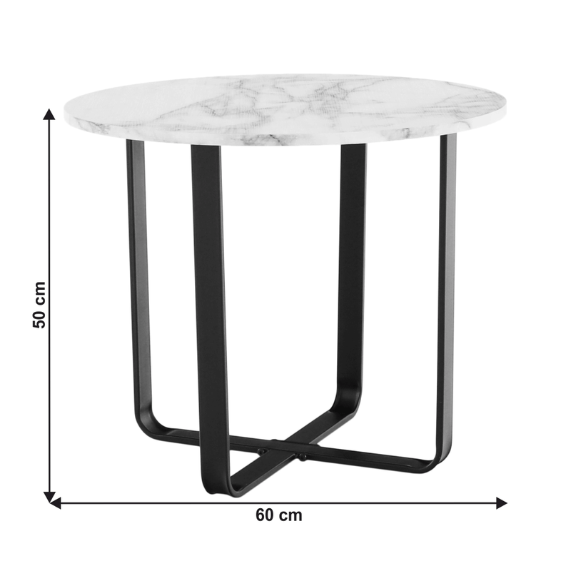 Casa si Gradina - Mobilier - Mese si birouri - Masute de cafea - Masuta de cafea, marmura alba / metal negru, SALINO - Infinity.ro