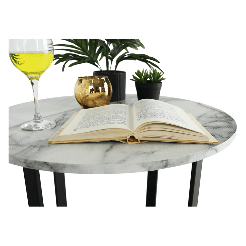 Casa si Gradina - Mobilier - Mese si birouri - Masute de cafea - Masuta de cafea, marmura alba / metal negru, SALINO - Infinity.ro