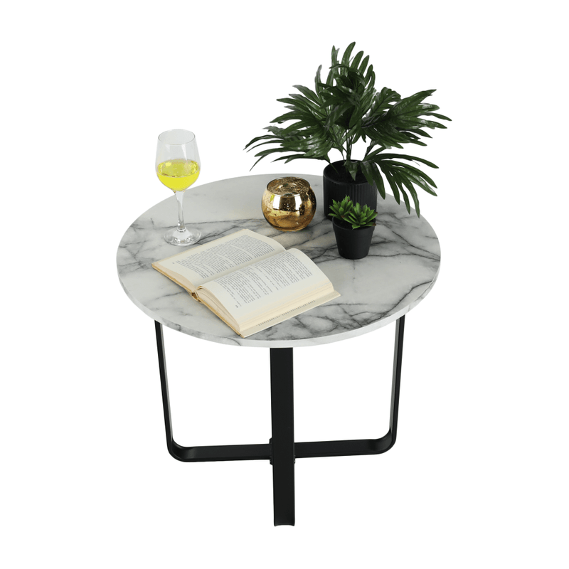 Casa si Gradina - Mobilier - Mese si birouri - Masute de cafea - Masuta de cafea, marmura alba / metal negru, SALINO - Infinity.ro