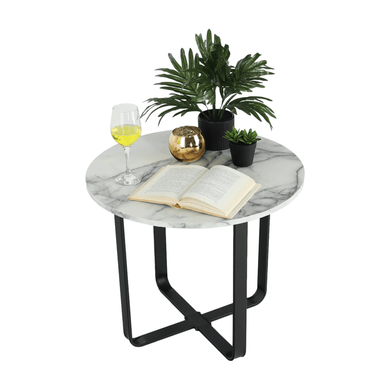 Casa si Gradina - Mobilier - Mese si birouri - Masute de cafea - Masuta de cafea, marmura alba / metal negru, SALINO - Infinity.ro