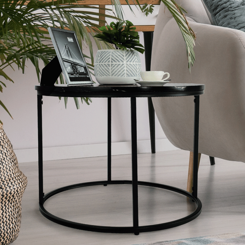 Casa si Gradina - Mobilier - Mese si birouri - Masute de cafea - Masuta de cafea, marmura neagra / metal negru, GAGIN - Infinity.ro