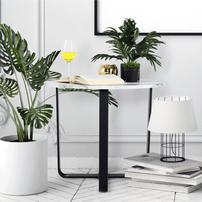 Casa si Gradina - Mobilier - Mese si birouri - Masute de cafea - Masuta de cafea, marmura alba / metal negru, SALINO - Infinity.ro