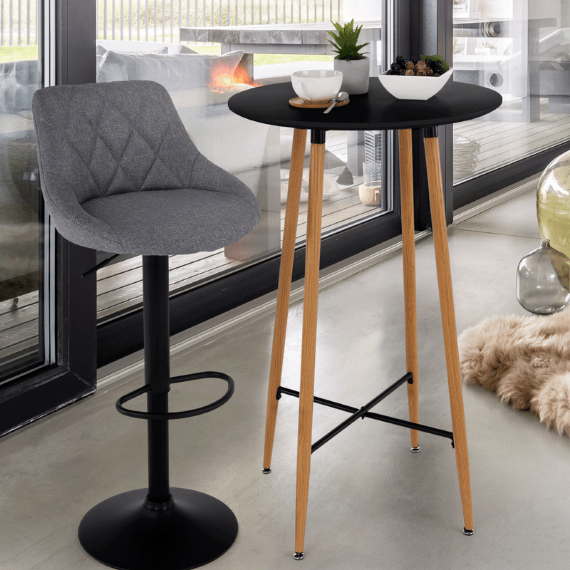 Casa si Gradina - Mobilier - Mese si birouri - Mese living - Masa de bar, negru/stejar, diametru 60 cm, IMAM - Infinity.ro