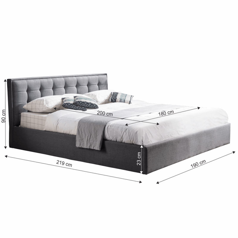 Casa si Gradina - Mobilier - Paturi si accesorii - Paturi - Pat, gri, ELSIE, 180x200 - Infinity.ro