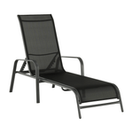 Casa si Gradina - Gradina si terasa - Mobilier exterior - Scaune si sezlonguri gradina - Stivuibil sezlong de gradina reglabil, negru/gri, ATREO - Infinity.ro