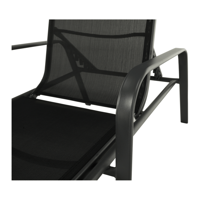 Casa si Gradina - Gradina si terasa - Mobilier exterior - Scaune si sezlonguri gradina - Stivuibil sezlong de gradina reglabil, negru/gri, ATREO - Infinity.ro