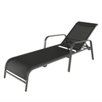 Casa si Gradina - Gradina si terasa - Mobilier exterior - Scaune si sezlonguri gradina - Stivuibil sezlong de gradina reglabil, negru/gri, ATREO - Infinity.ro