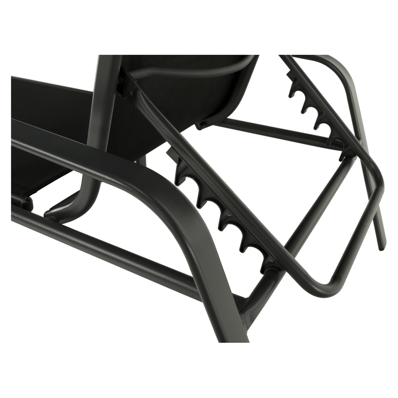 Casa si Gradina - Gradina si terasa - Mobilier exterior - Scaune si sezlonguri gradina - Stivuibil sezlong de gradina reglabil, negru/gri, ATREO - Infinity.ro