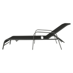 Casa si Gradina - Gradina si terasa - Mobilier exterior - Scaune si sezlonguri gradina - Stivuibil sezlong de gradina reglabil, negru/gri, ATREO - Infinity.ro