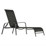 Casa si Gradina - Gradina si terasa - Mobilier exterior - Scaune si sezlonguri gradina - Stivuibil sezlong de gradina reglabil, negru/gri, ATREO - Infinity.ro