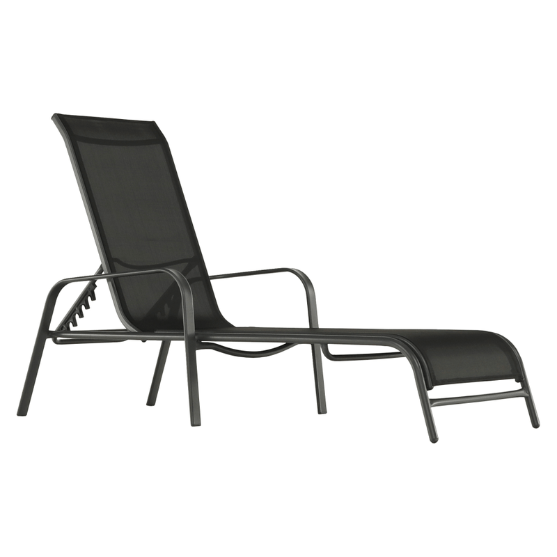 Casa si Gradina - Gradina si terasa - Mobilier exterior - Scaune si sezlonguri gradina - Stivuibil sezlong de gradina reglabil, negru/gri, ATREO - Infinity.ro