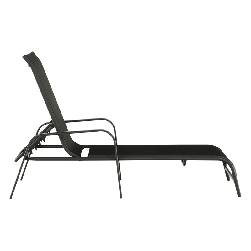 Casa si Gradina - Gradina si terasa - Mobilier exterior - Scaune si sezlonguri gradina - Stivuibil sezlong de gradina reglabil, negru/gri, ATREO - Infinity.ro