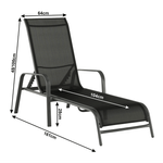 Casa si Gradina - Gradina si terasa - Mobilier exterior - Scaune si sezlonguri gradina - Stivuibil sezlong de gradina reglabil, negru/gri, ATREO - Infinity.ro