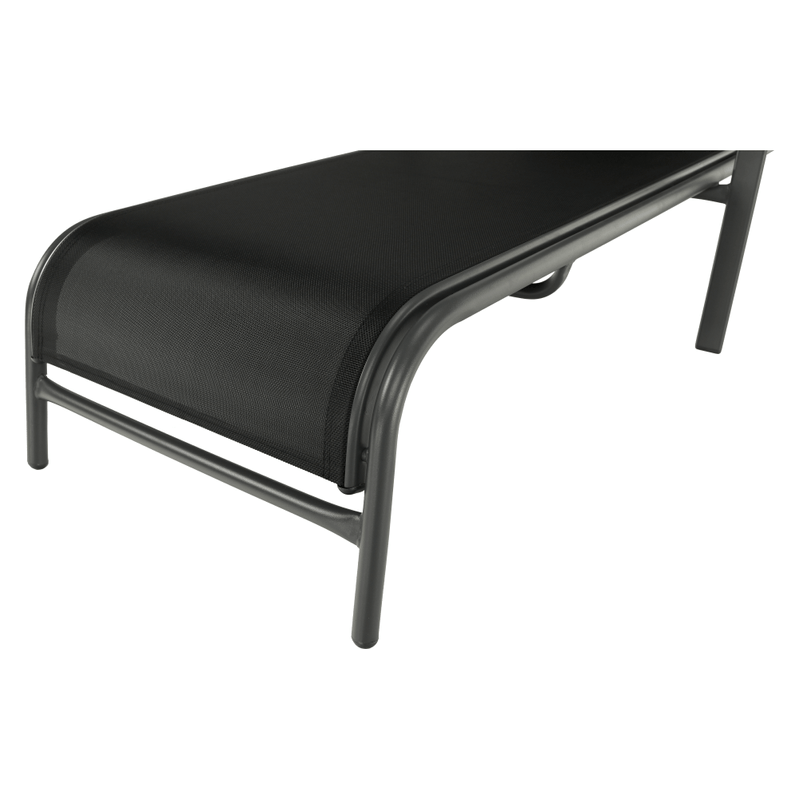 Casa si Gradina - Gradina si terasa - Mobilier exterior - Scaune si sezlonguri gradina - Stivuibil sezlong de gradina reglabil, negru/gri, ATREO - Infinity.ro