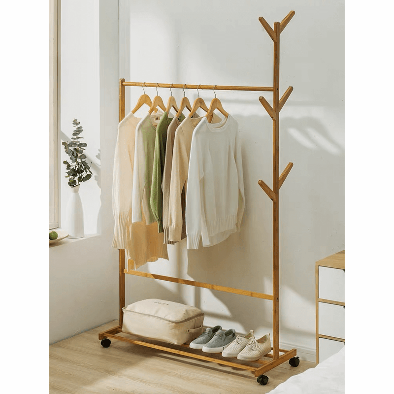 Casa si Gradina - Mobilier - Organizare si depozitare - Cuiere - Stander haine, bambus, latime 100 cm, VIKIR TYP 3 - Infinity.ro