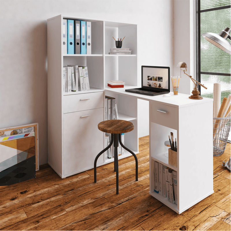 Casa si Gradina - Mobilier - Mese si birouri - Birouri - Masa PC cu etajera, alb, MINESON - Infinity.ro