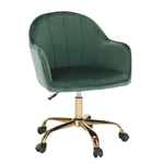 Casa si Gradina - Mobilier - Scaune si fotolii - Fotolii - Fotoliu de birou, verde material Velvet /auriu, EROL - Infinity.ro