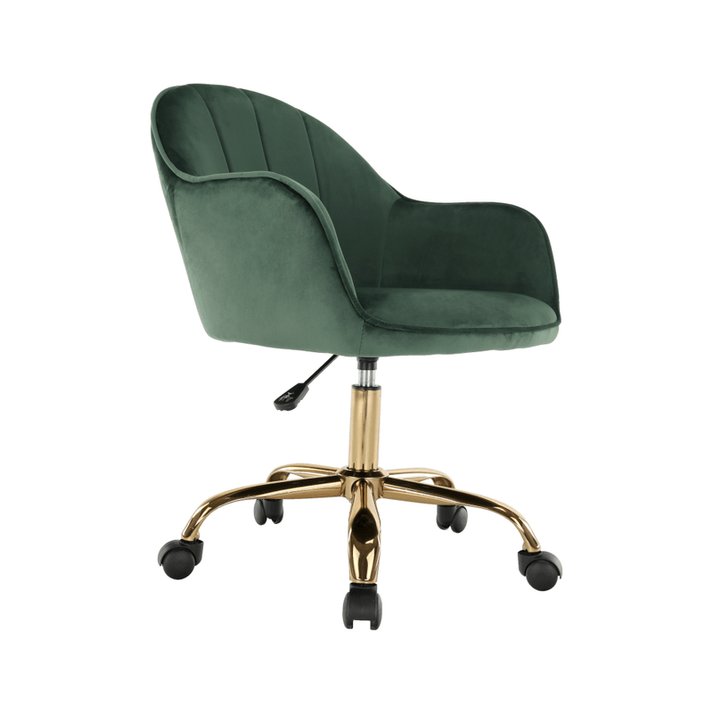 Casa si Gradina - Mobilier - Scaune si fotolii - Fotolii - Fotoliu de birou, verde material Velvet /auriu, EROL - Infinity.ro