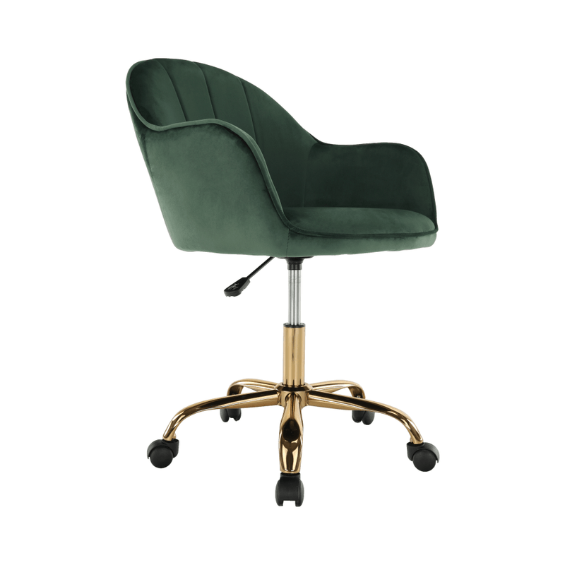 Casa si Gradina - Mobilier - Scaune si fotolii - Fotolii - Fotoliu de birou, verde material Velvet /auriu, EROL - Infinity.ro