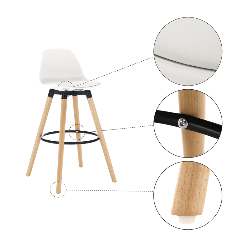 Casa si Gradina - Mobilier - Scaune si fotolii - Scaune - Scaun bar, alb/fag, EVANS - Infinity.ro
