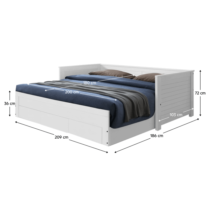 Casa si Gradina - Mobilier - Paturi si accesorii - Paturi - Pat extensibil, GORETA, alb - Infinity.ro