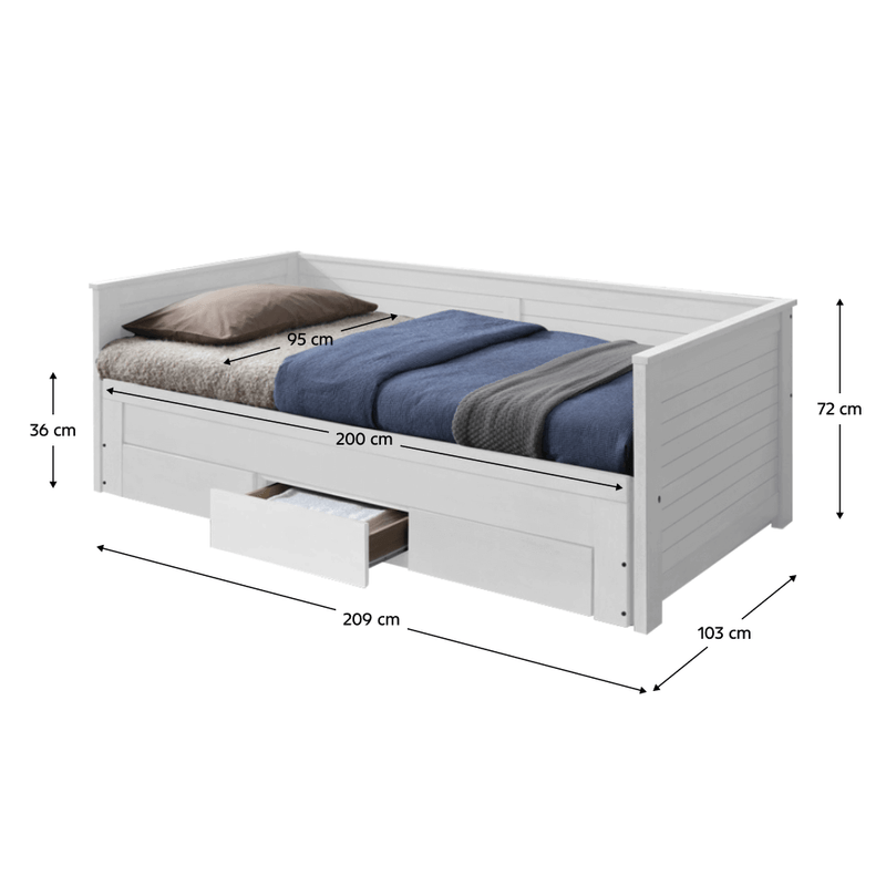 Casa si Gradina - Mobilier - Paturi si accesorii - Paturi - Pat extensibil, GORETA, alb - Infinity.ro