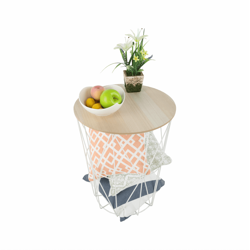 Casa si Gradina - Mobilier - Mese si birouri - Masute de cafea - Masuta auxiliara, natural/alb, NANCER TYP 3 - Infinity.ro