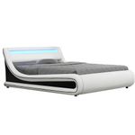 Casa si Gradina - Mobilier - Paturi si accesorii - Paturi - Pat matrimonial cu iluminare LED RGB, alb/negru, MANILA NEW, 180x200 cm - Infinity.ro