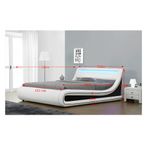 Casa si Gradina - Mobilier - Paturi si accesorii - Paturi - Pat matrimonial cu iluminare LED RGB, alb/negru, MANILA NEW, 180x200 cm - Infinity.ro