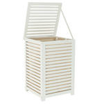 Market - Spalare si intretinere rufe - Uscatoare de rufe si accesorii - Cos de rufe, bambus lacuit/alb/bej, BASKET - Infinity.ro