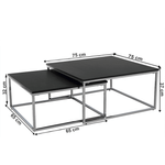 Casa si Gradina - Mobilier - Mese si birouri - Masute de cafea - Set de doua masute de cafea, negru/crom, AMIAS - Infinity.ro