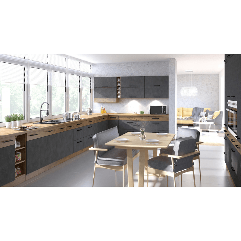 Casa si Gradina - Mobilier - Dulapuri si sifoniere - Dulapuri - Dulap superior, stejar lancelot/gri mat, VEGA 40 NAGU-36 1F - Infinity.ro