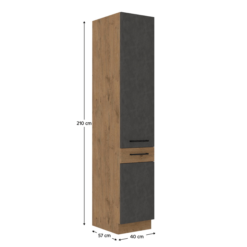 Casa si Gradina - Mobilier - Dulapuri si sifoniere - Dulapuri - Dulap inalt, gri mat/stejar lancelot, VEGA 40 DK-210 2F - Infinity.ro