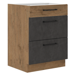 Casa si Gradina - Mobilier - Dulapuri si sifoniere - Dulapuri - Dulap inferior, gri mat/stejar lancelot, VEGA 60 D 3S BB - Infinity.ro