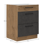 Casa si Gradina - Mobilier - Dulapuri si sifoniere - Dulapuri - Dulap inferior, gri mat/stejar lancelot, VEGA 60 D 3S BB - Infinity.ro
